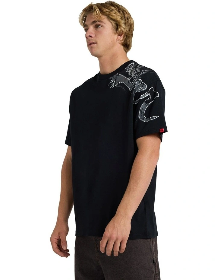 YG Scrawled Oversized T-Shirt Black image 3