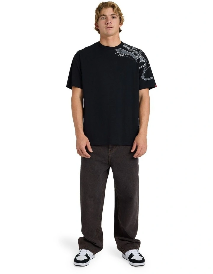 YG Scrawled Oversized T-Shirt Black image 5