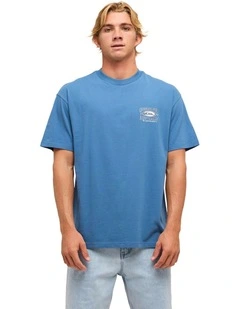 Retro Lock Up T-Shirt In Blue Horizon