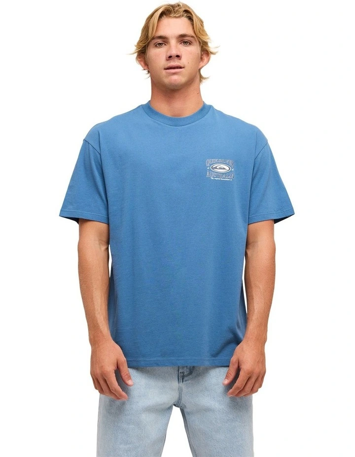 Retro Lock Up T-Shirt In Blue Horizon image 1