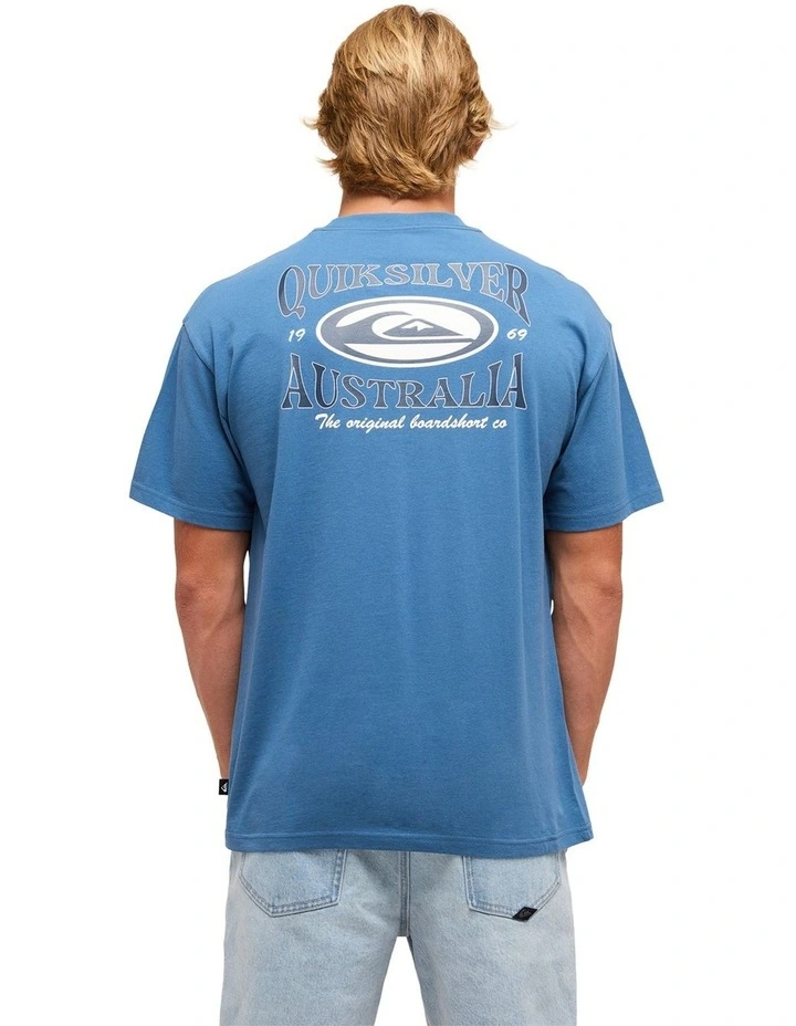 Retro Lock Up T-Shirt In Blue Horizon image 2