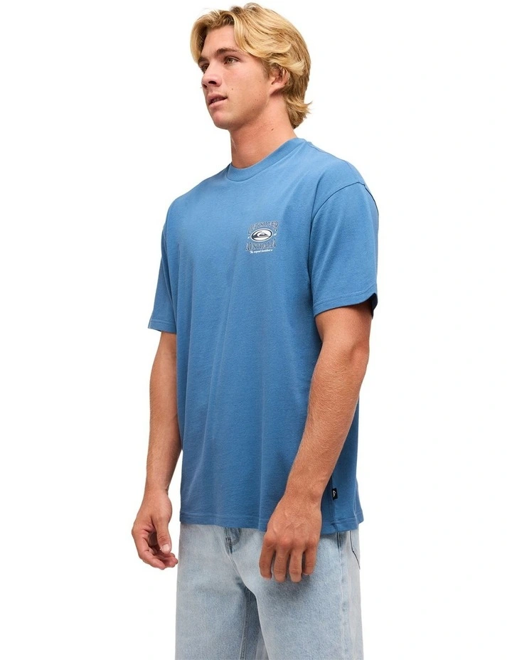 Retro Lock Up T-Shirt In Blue Horizon image 3