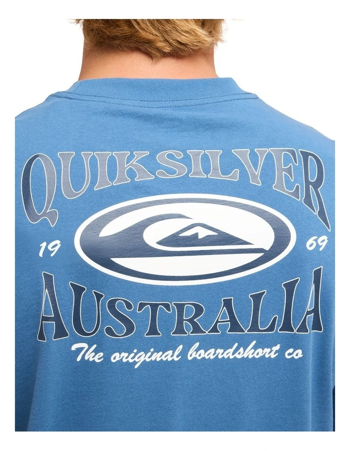 Retro Lock Up T-Shirt In Blue Horizon image 4