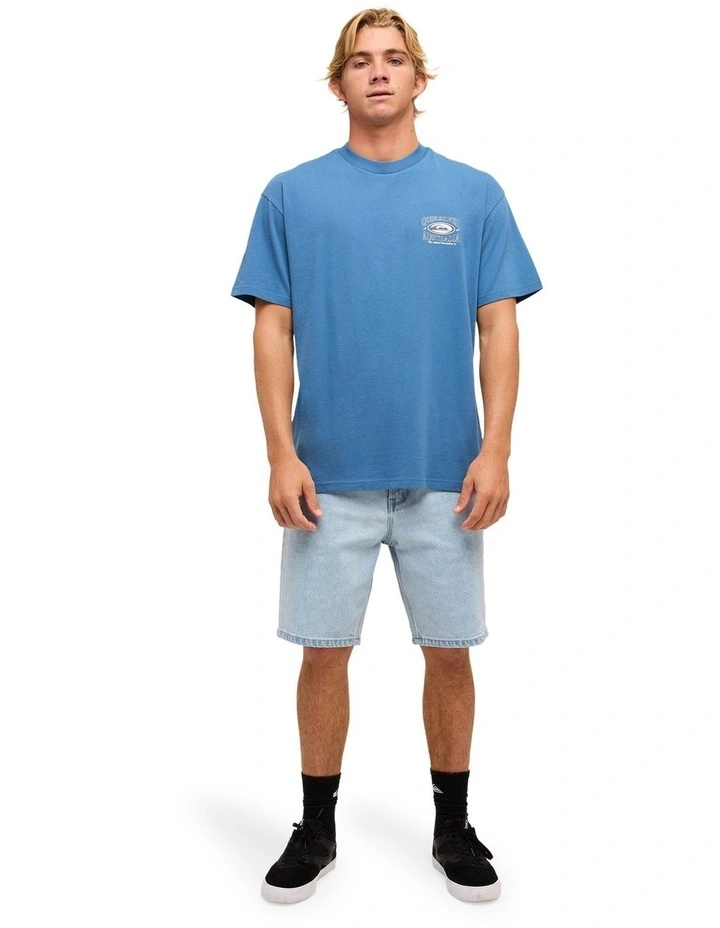 Retro Lock Up T-Shirt In Blue Horizon image 5