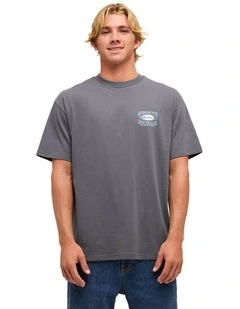 Retro Lock Up T-Shirt In Iron Gate