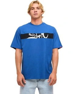 Impaired Panel Oversized T-Shirt In Monaco Blue