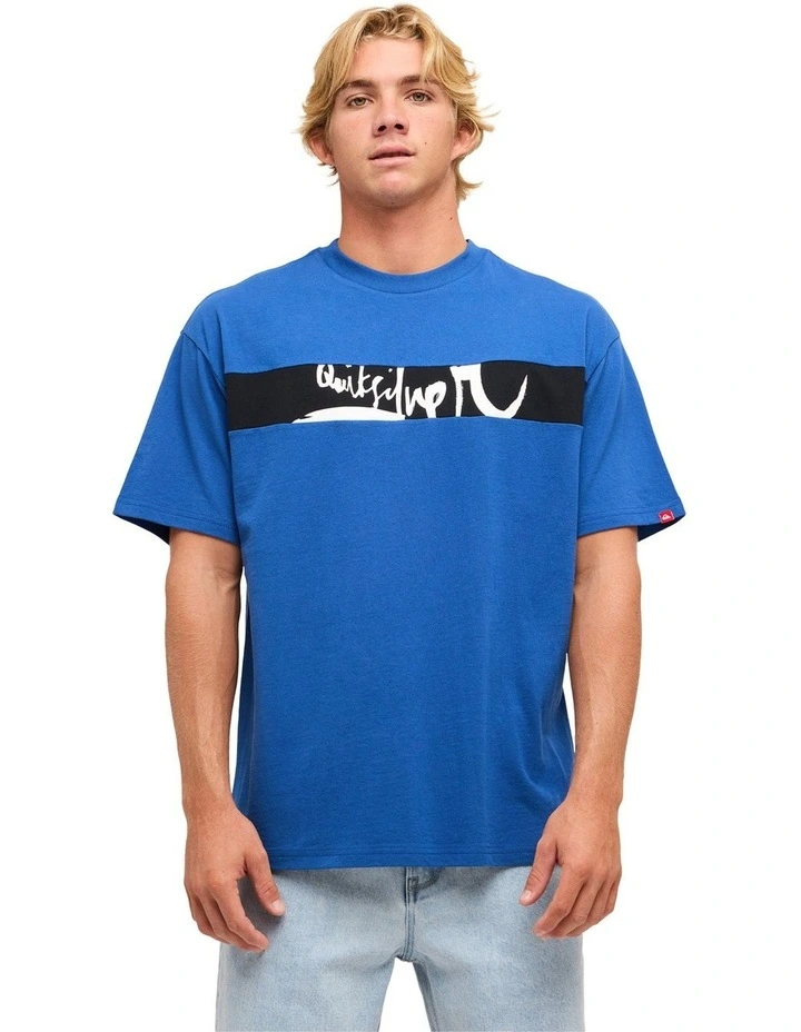 Impaired Panel Oversized T-Shirt In Monaco Blue image 1