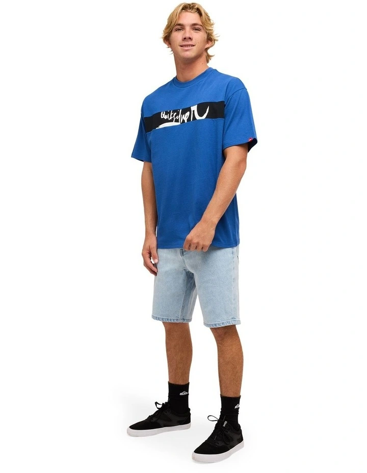 Impaired Panel Oversized T-Shirt In Monaco Blue image 5