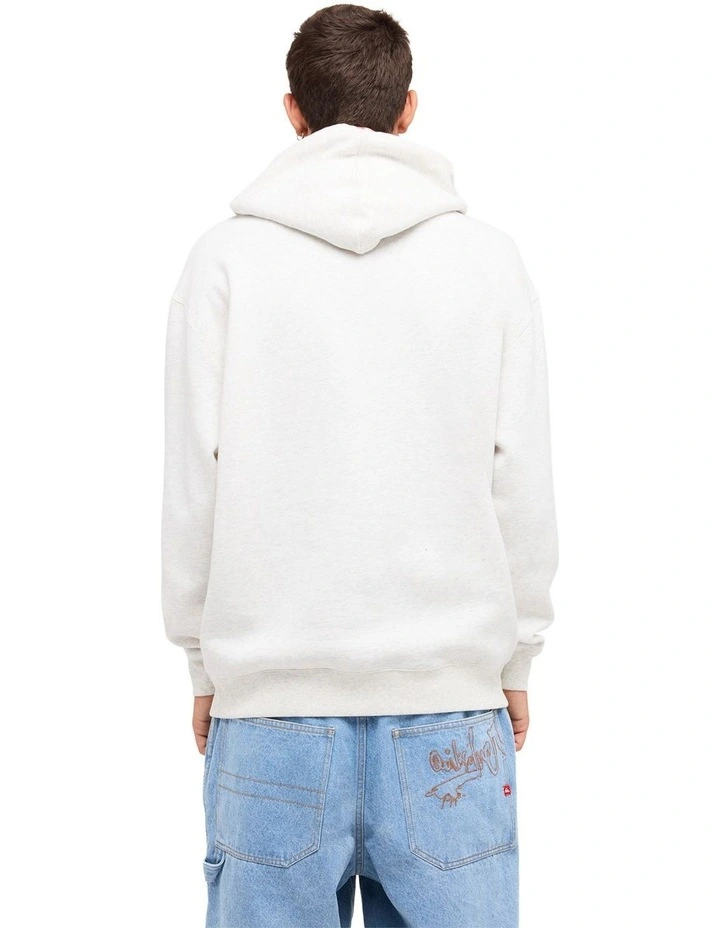 Impaired Panel Zip Through Hoodie in Snow Heather image 2