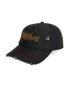 Altered 5 Panel Cap In Black Denim