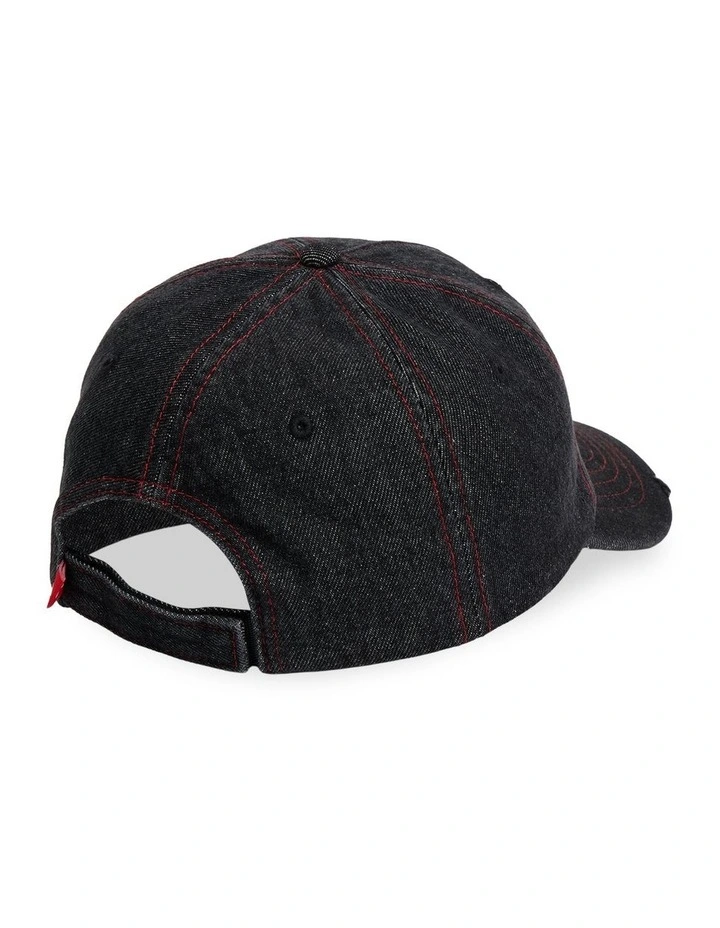 Altered 5 Panel Cap In Black Denim image 2