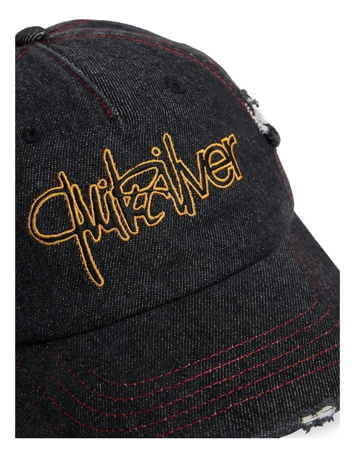 Altered 5 Panel Cap In Black Denim image 3