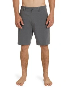 Union Heather Amph 19 Inch Hybrid Shorts In Black Heather