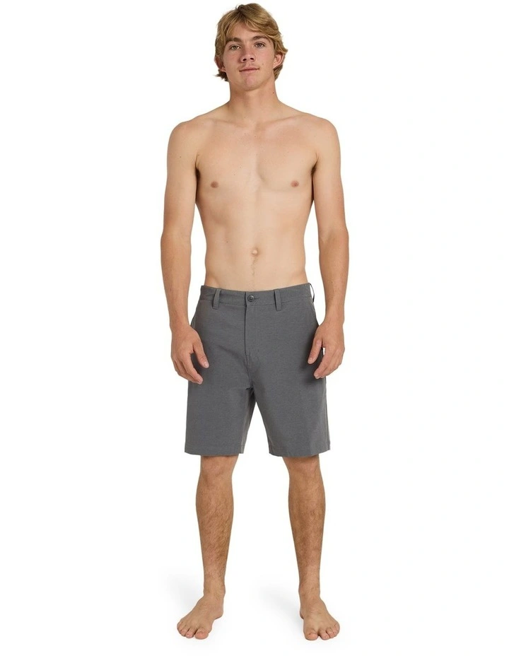 Union Heather Amph 19 Inch Hybrid Shorts In Black Heather image 5