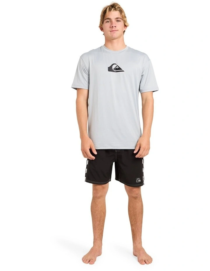Solid Streak UPF 50 Short Sleeve Rashguard In Quarry image 5