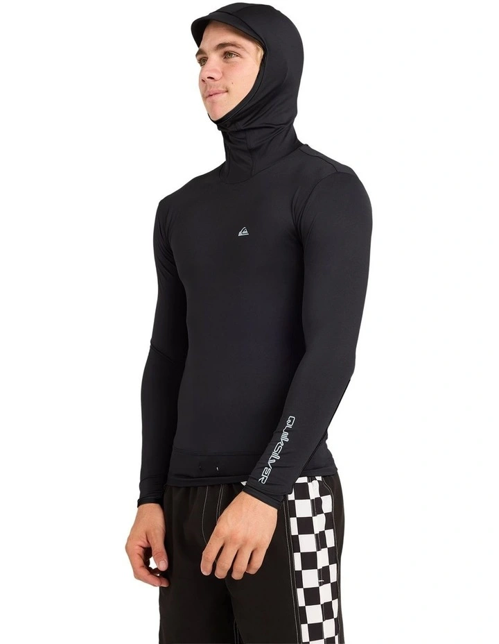 Highline Hooded Long Sleeve Rashguard In Black image 3