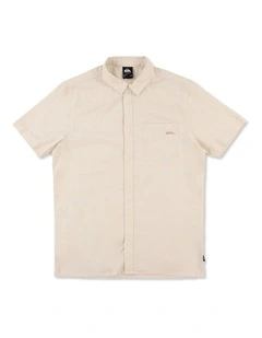 Palm Waves Short Sleeve Shirt In Birch