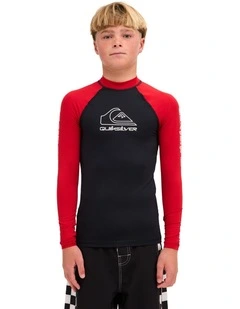 Boys 8-16 On Tour Long Sleeve Id Rashguard In Black/salsa