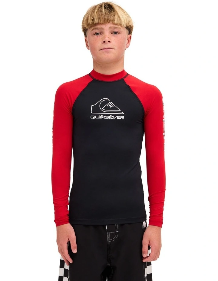 Boys 8-16 On Tour Long Sleeve Id Rashguard In Black/salsa image 1