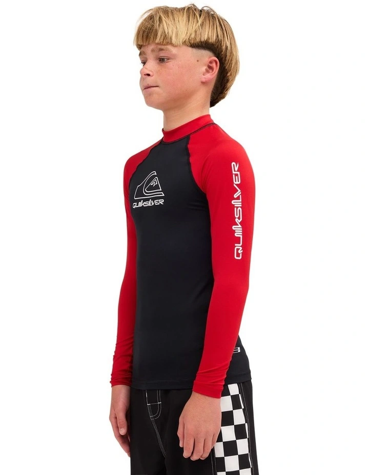 Boys 8-16 On Tour Long Sleeve Id Rashguard In Black/salsa image 3