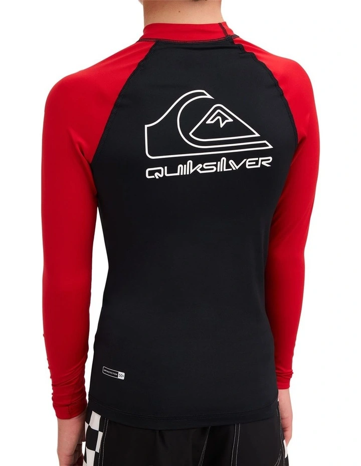 Boys 8-16 On Tour Long Sleeve Id Rashguard In Black/salsa image 4