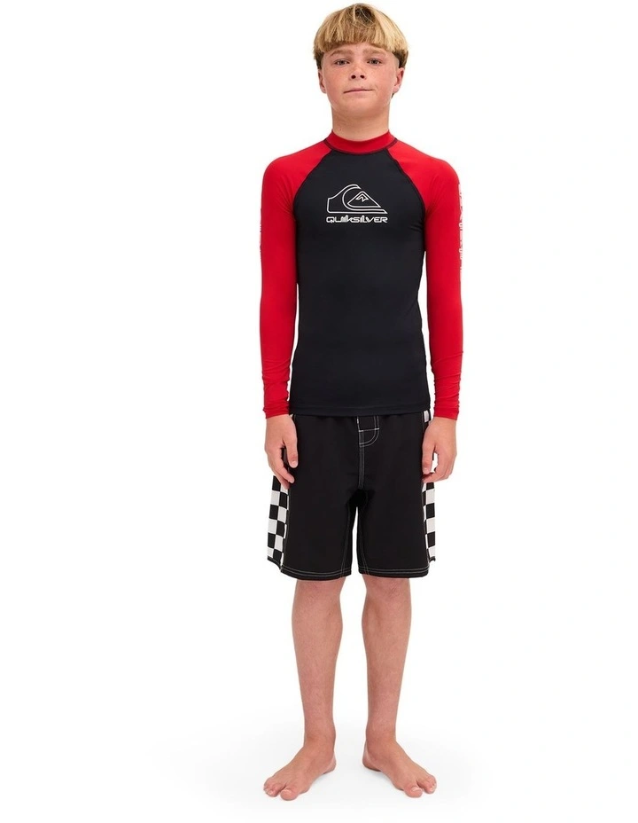 Boys 8-16 On Tour Long Sleeve Id Rashguard In Black/salsa image 5