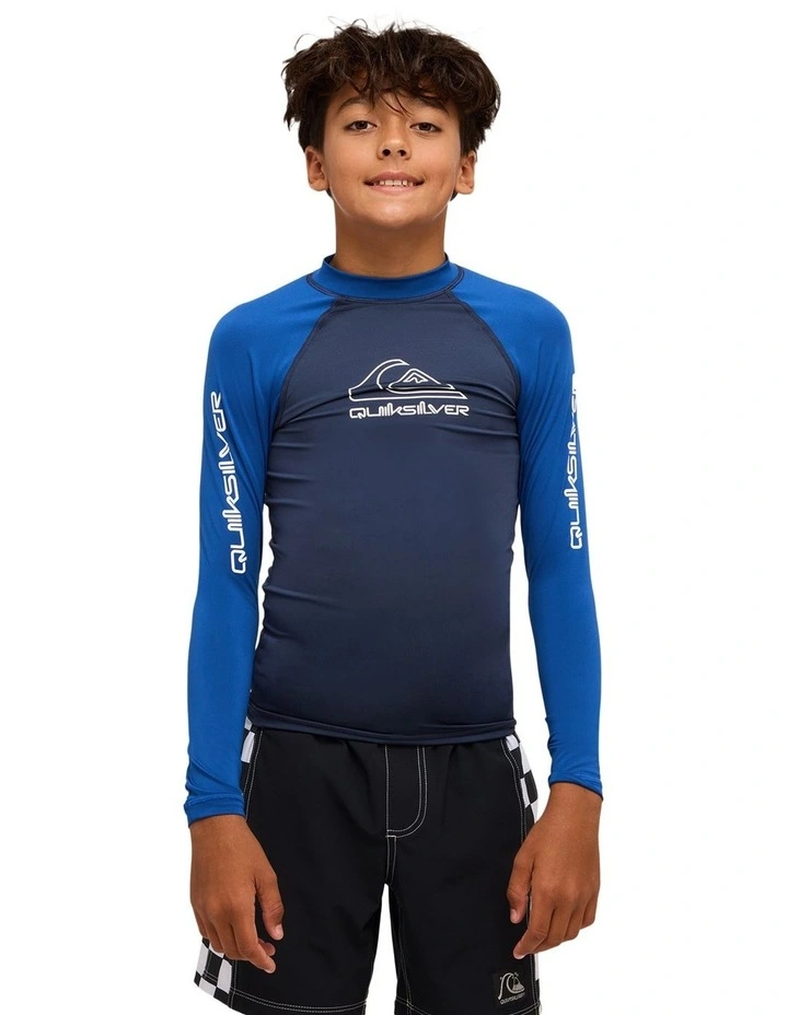Boys 8-16 On Tour Long Sleeve Id Rash Vest In Mood Indigo image 1