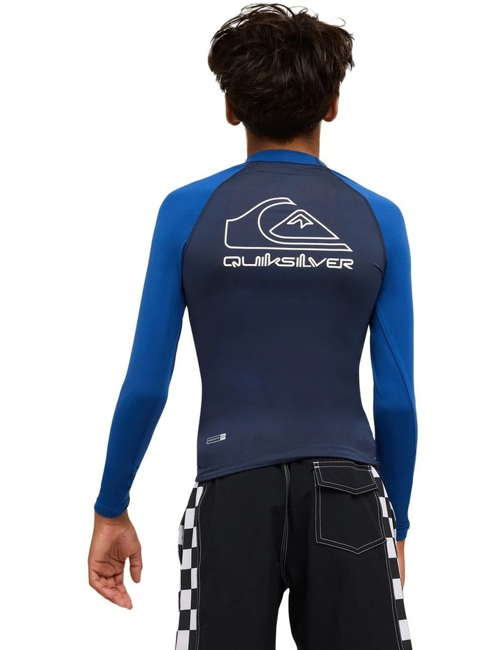 Boys 8-16 On Tour Long Sleeve Id Rash Vest In Mood Indigo image 2