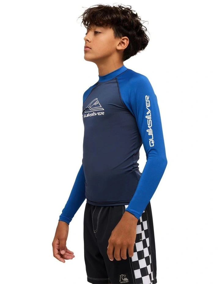 Boys 8-16 On Tour Long Sleeve Id Rash Vest In Mood Indigo image 3