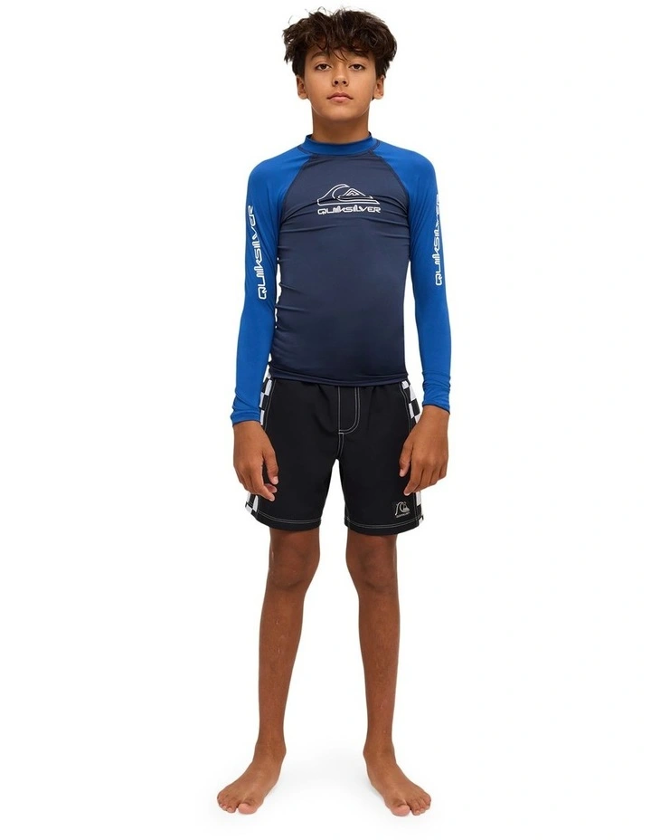 Boys 8-16 On Tour Long Sleeve Id Rash Vest In Mood Indigo image 5