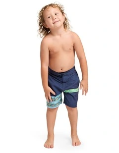 Boys 2-7 Wax Heads Half Jam 13 Inch Volley Shorts In Mood Indigo