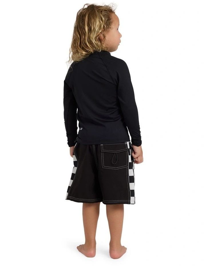 Boys 2-7 All Time Long Sleeve Rashguard In Black image 2