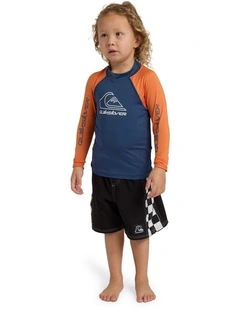 Boys 2-7 On Tour Long Sleeve Id Rashguard In Jaffa Orange