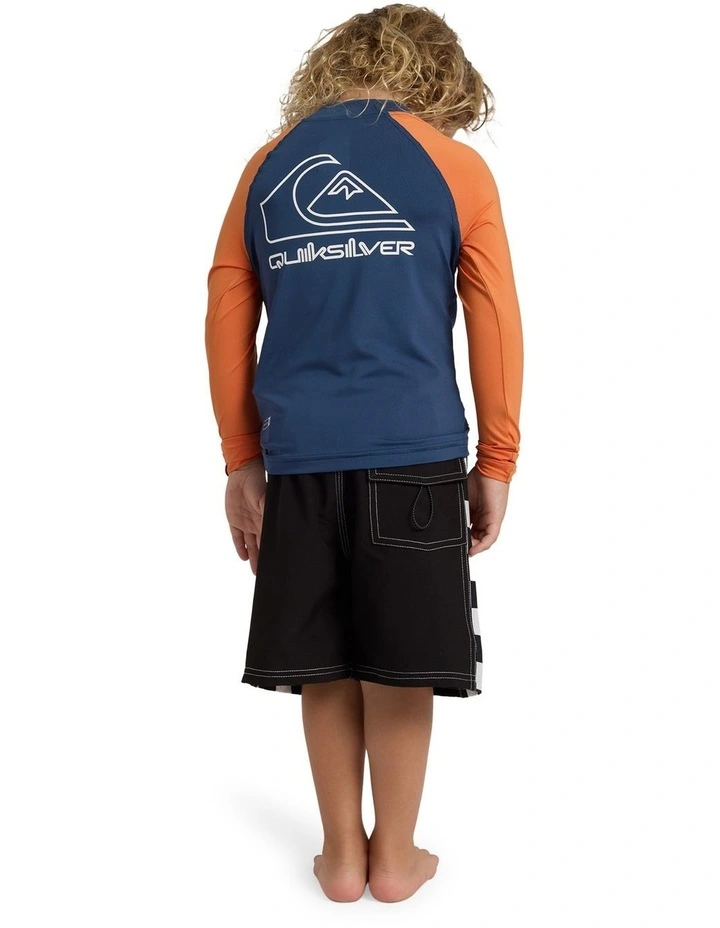 Boys 2-7 On Tour Long Sleeve Id Rashguard In Jaffa Orange image 2
