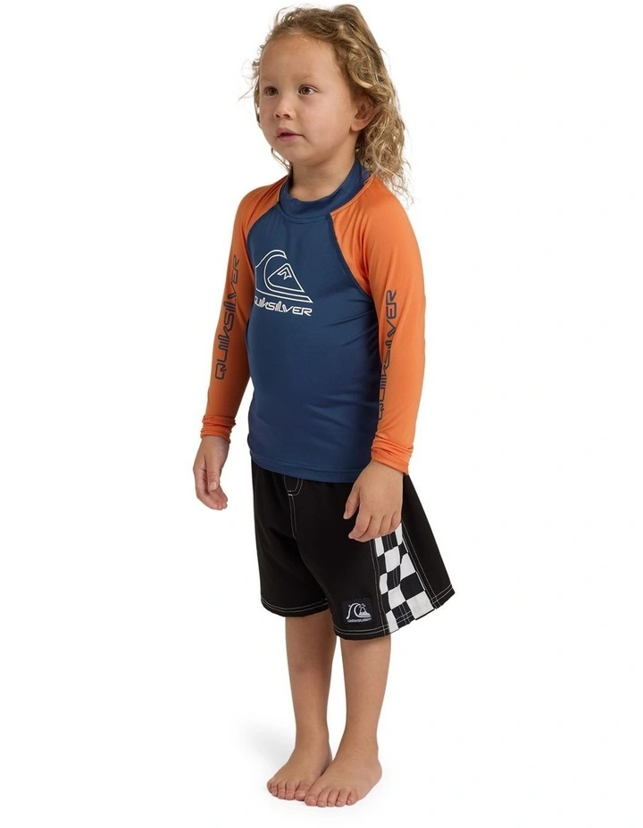 Boys 2-7 On Tour Long Sleeve Id Rashguard In Jaffa Orange image 3