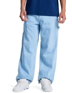 Baggy Denim Carpenter Jeans in Indigo Light