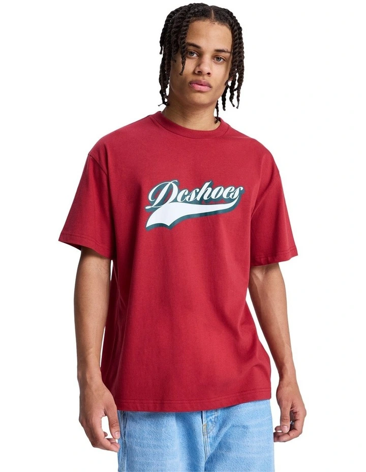 DC Old Fashion Short Sleeve T-Shirt in Brick Red image 1