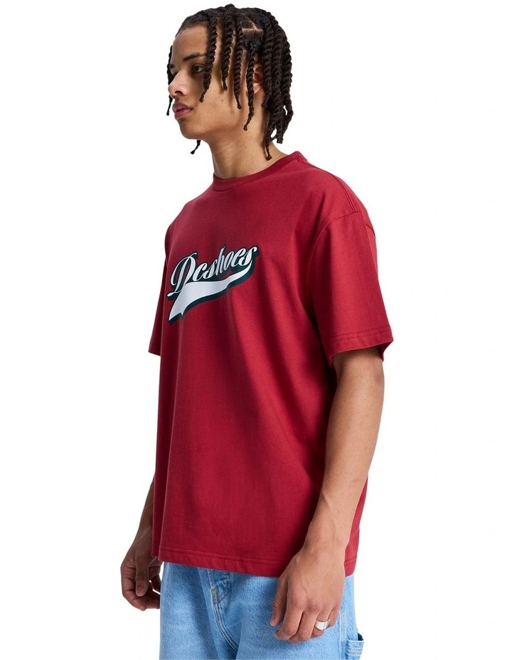 DC Old Fashion Short Sleeve T-Shirt in Brick Red image 3