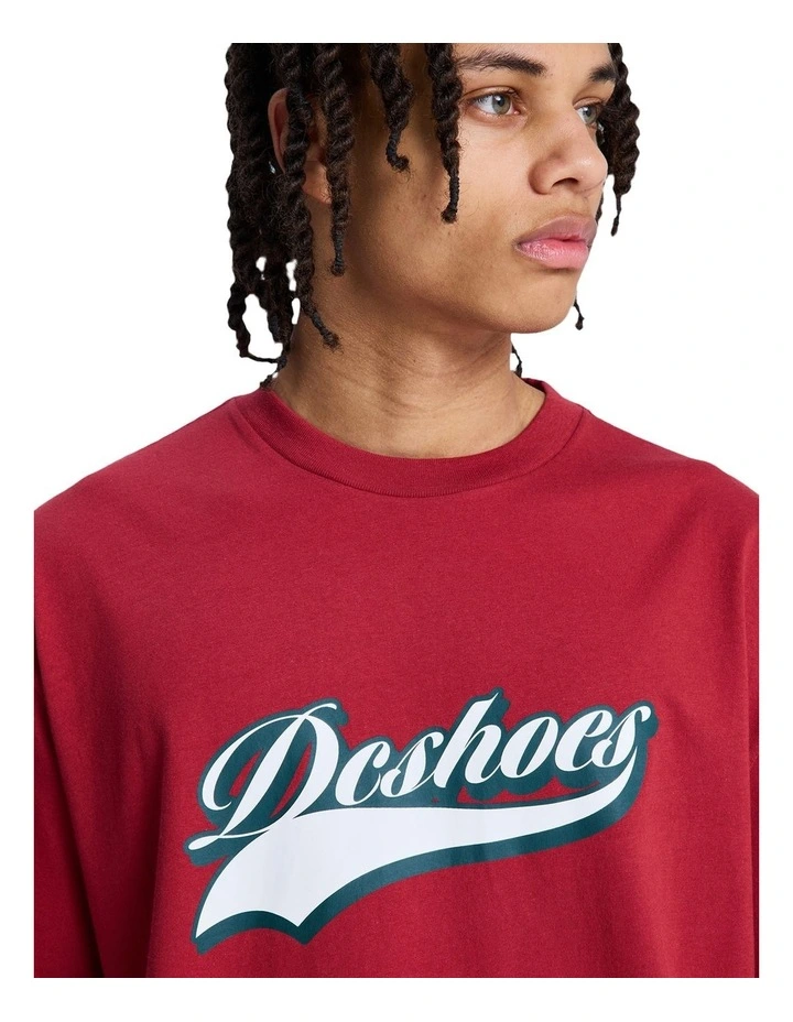 DC Old Fashion Short Sleeve T-Shirt in Brick Red image 4