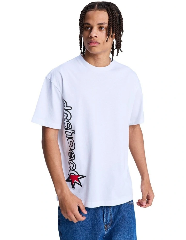 Shock Side Short Sleeve T-Shirt in White image 1