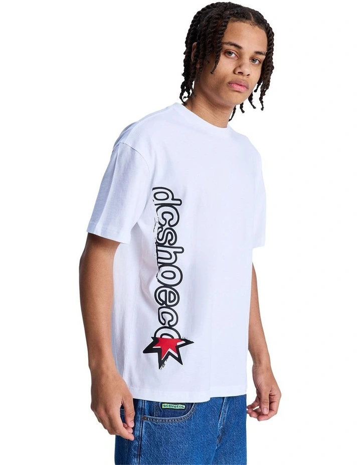 Shock Side Short Sleeve T-Shirt in White image 3