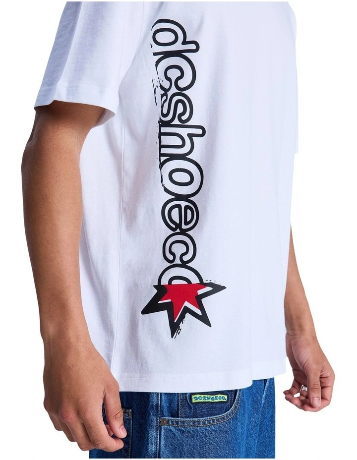 Shock Side Short Sleeve T-Shirt in White image 4