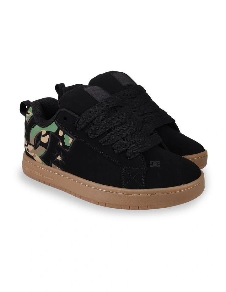 Court Graffik Sneakers in Black/Black/Gum image 2