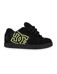 Net Sneakers in Black/Black/Lime