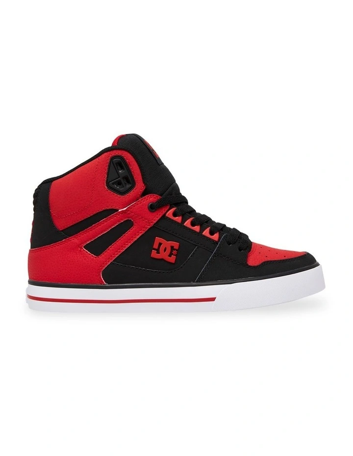 Pure High-Top Skate Shoes in Fiery Red/White/Black image 1