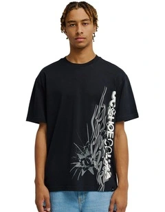 Dc Side Flame T-Shirt In Black