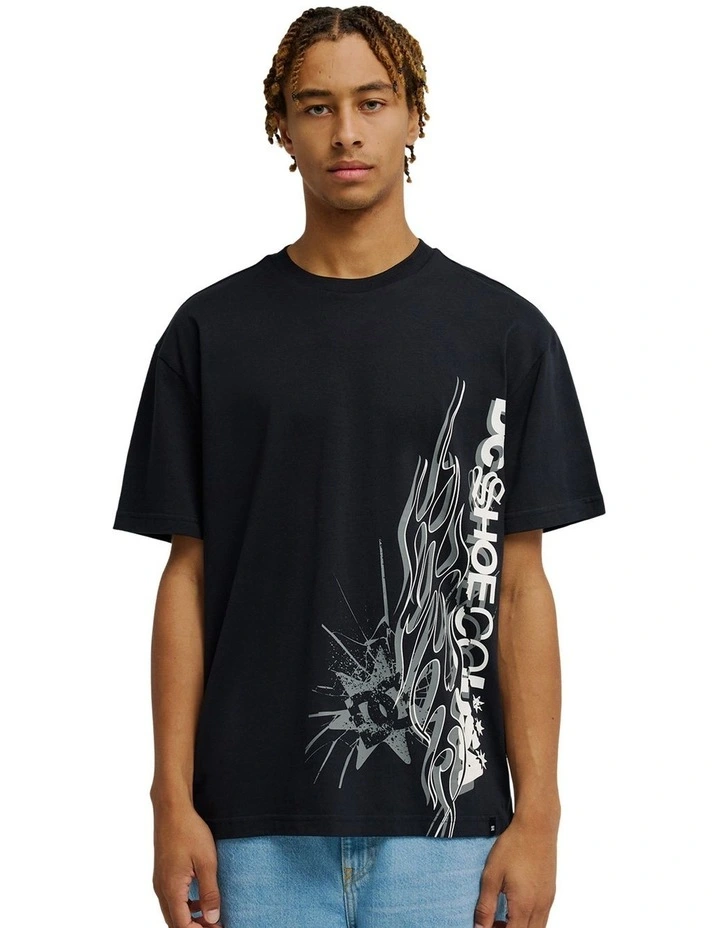 Dc Side Flame T-Shirt In Black image 1