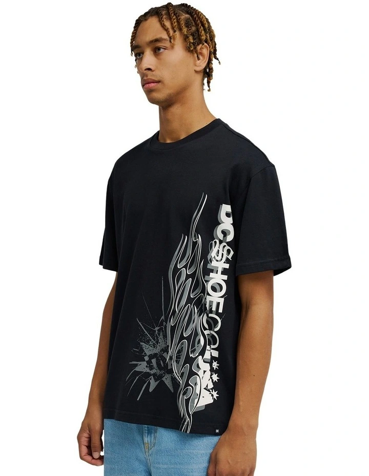 Dc Side Flame T-Shirt In Black image 3