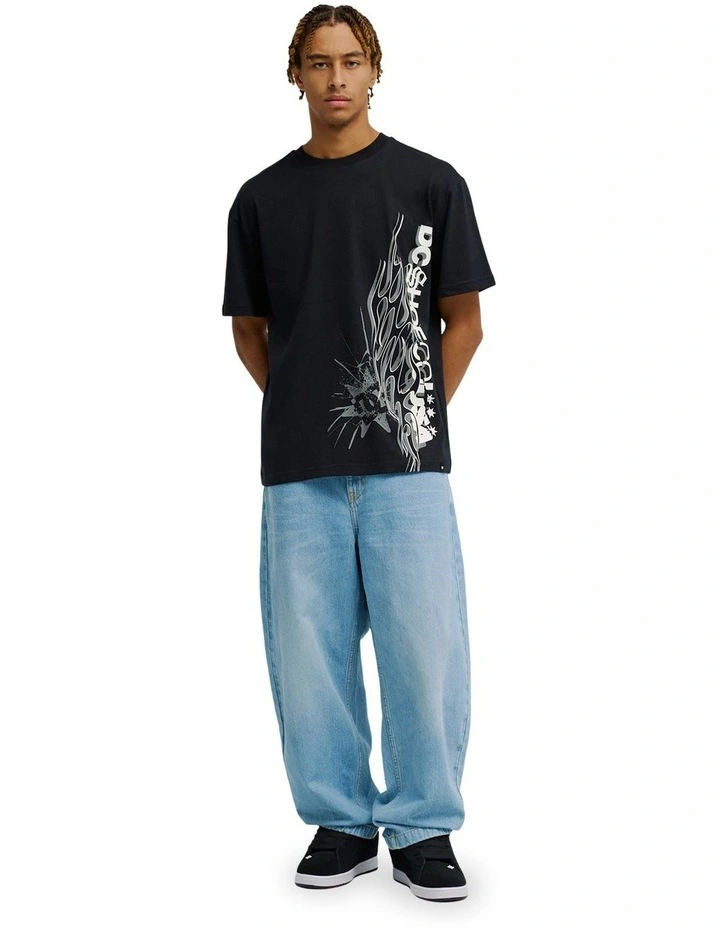 Dc Side Flame T-Shirt In Black image 5