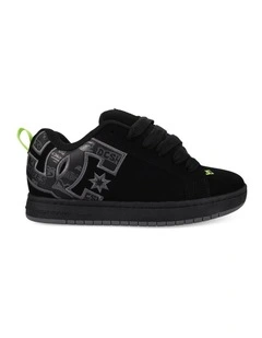 Court Graffik Skate Shoes in Black/Grey/Lime